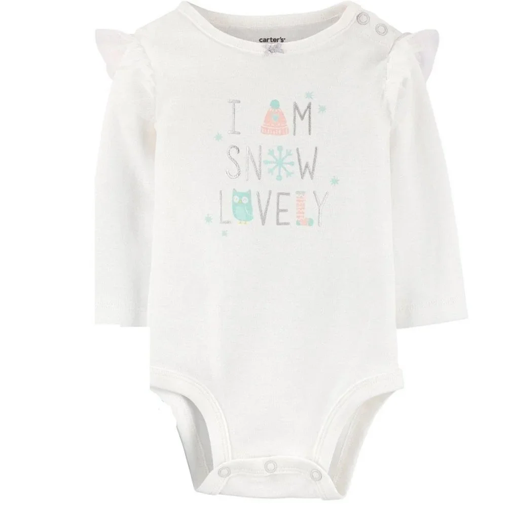 NWT Carter's Baby Girls Snow Lovely Bodysuit One Piece